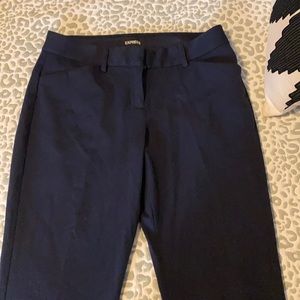 Express low rise “barely boot” navy work pants